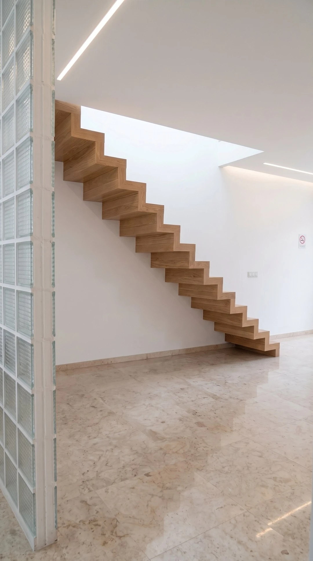 Schody dywanowe z dębu bez balustrady 2